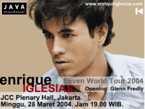 Enrique Iglesias web banner for Java Musikindo screenshot