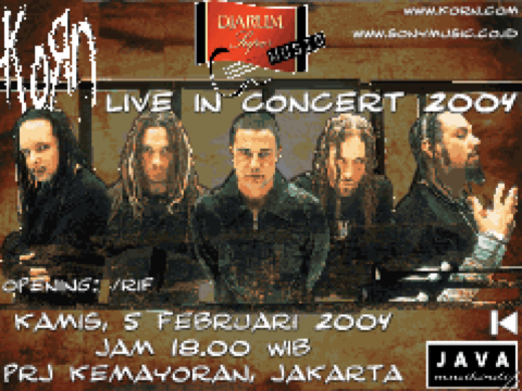 Korn web banner for Java Musikindo screenshot