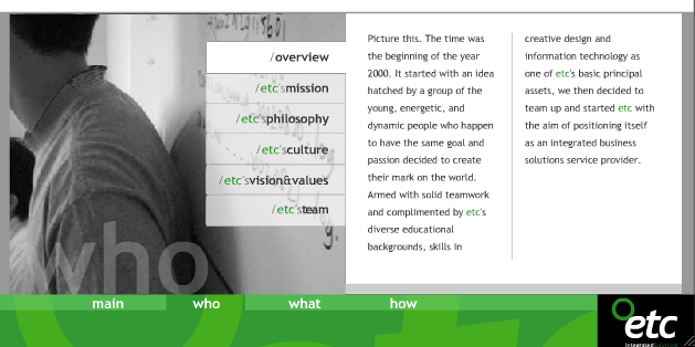 Etcetera website screenshot 1